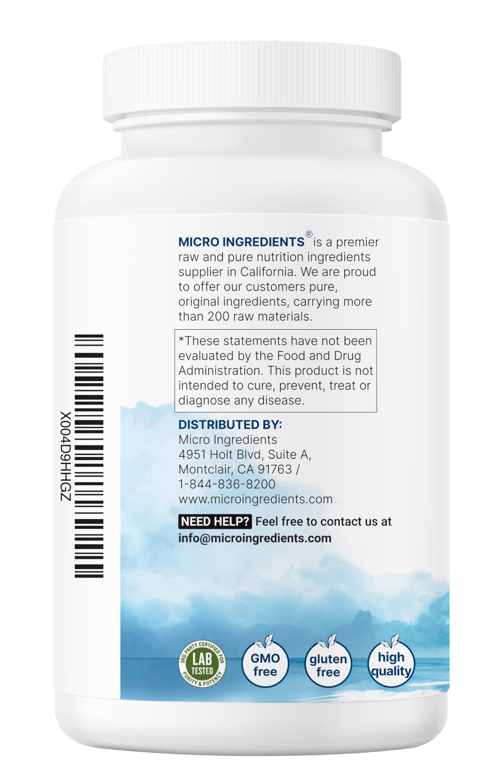 Micro Ingredients envase lateral con sello no OGM y calidad comprobada