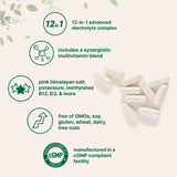 Micro Ingredients etiqueta con lista de electrolitos y vitaminas clave