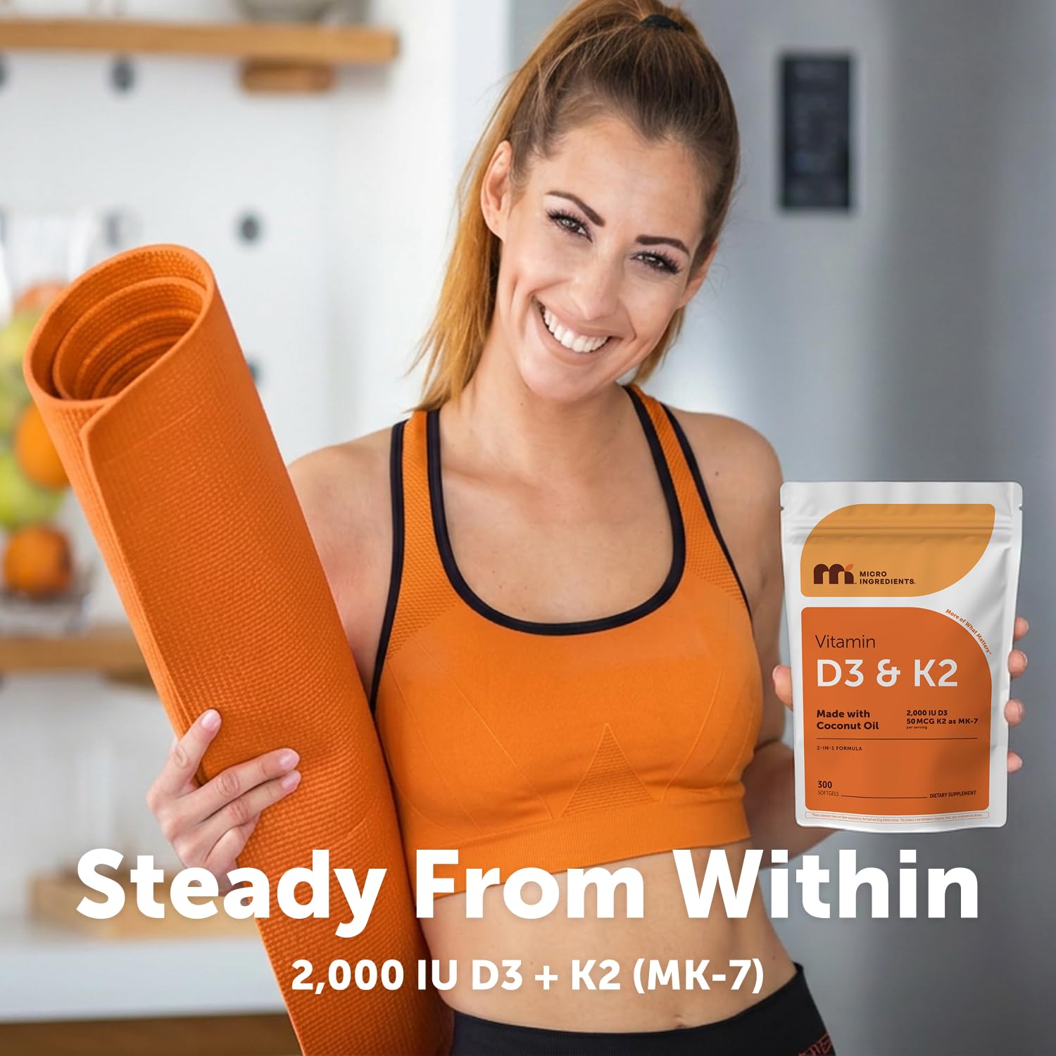 Micro Ingredients etiqueta nutricional legible con datos de D3 2000 IU y K2 MK-7