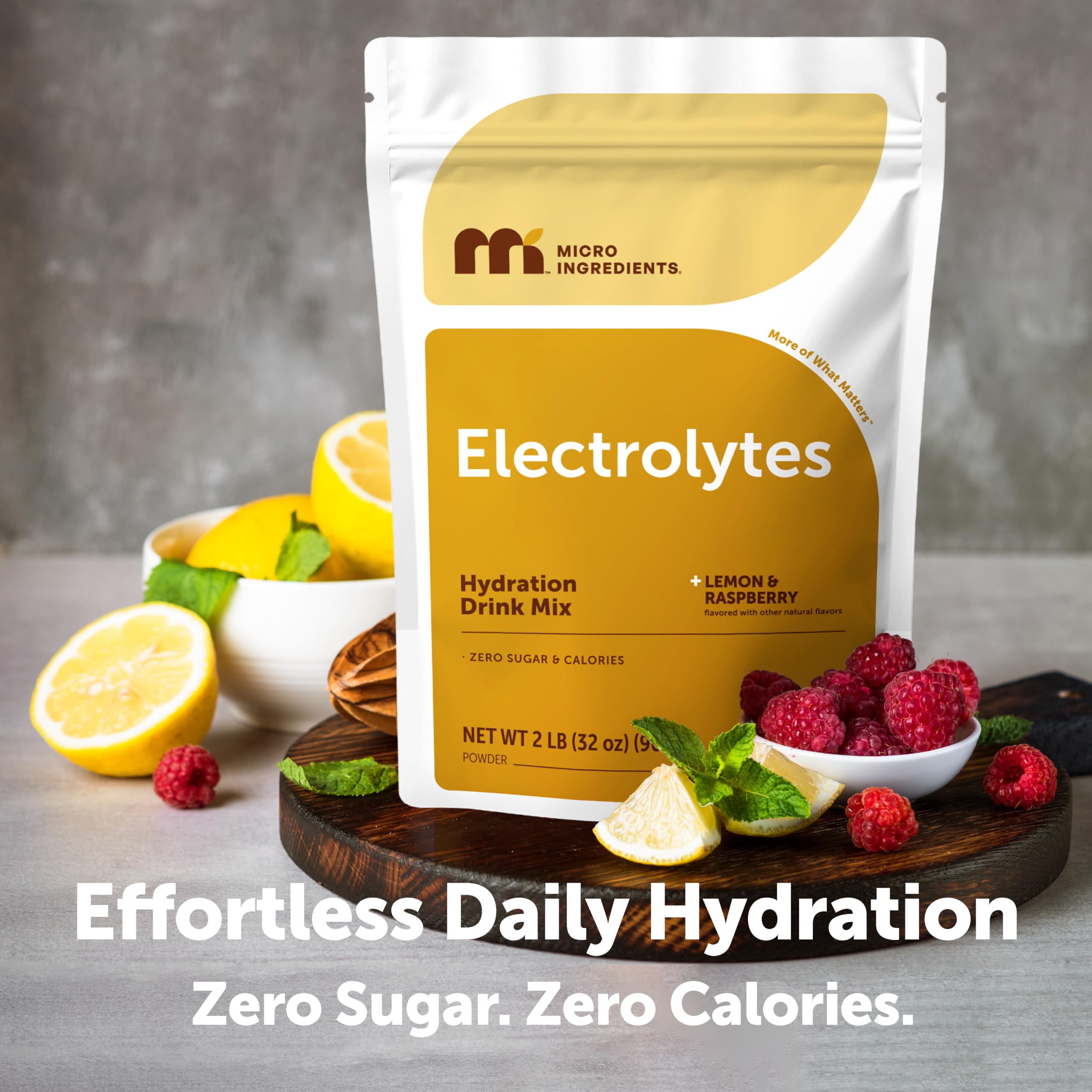 Micro Ingredients etiqueta nutricional destacando 1,000 mg de potasio por porción