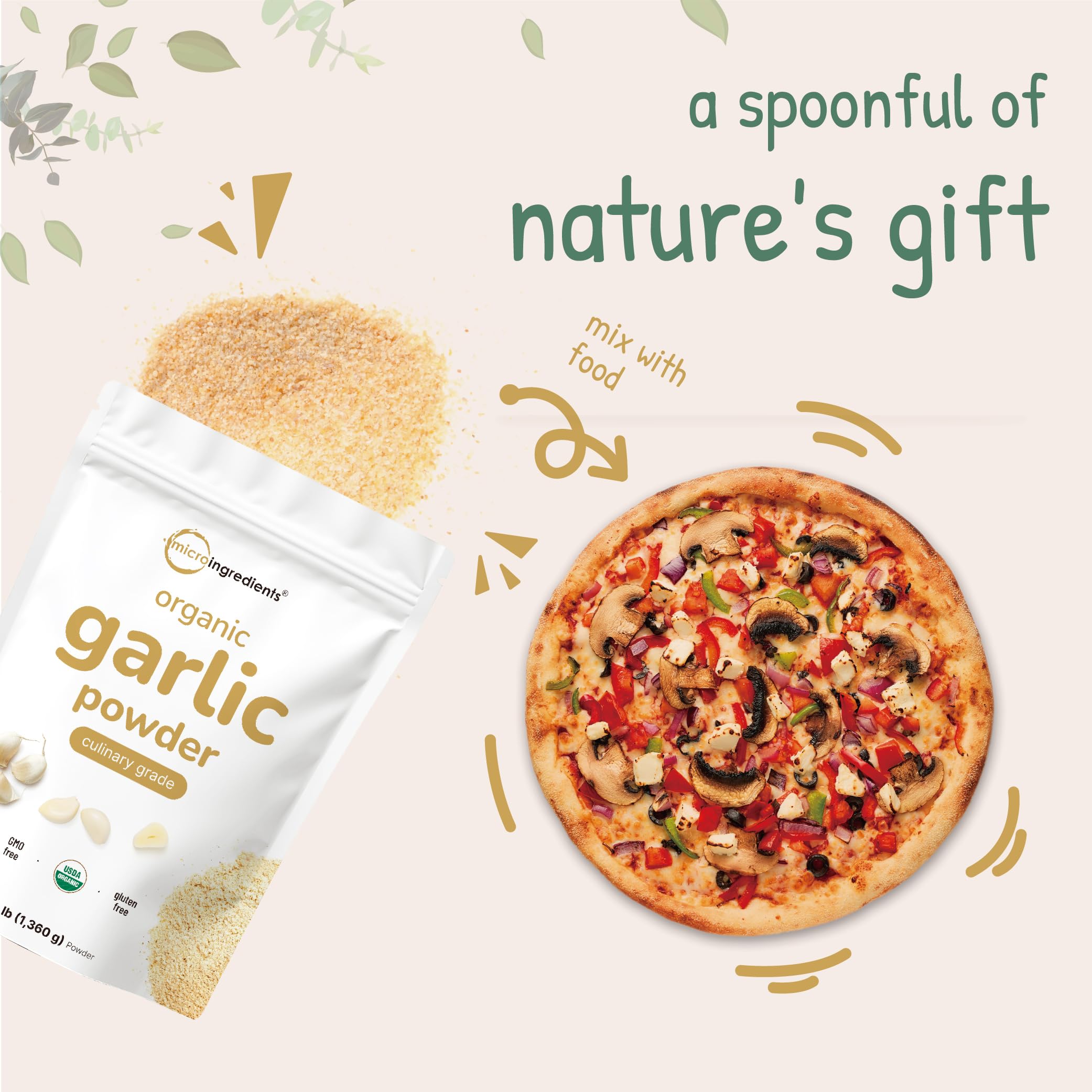 Micro Ingredients etiqueta del producto con información y certificaciones