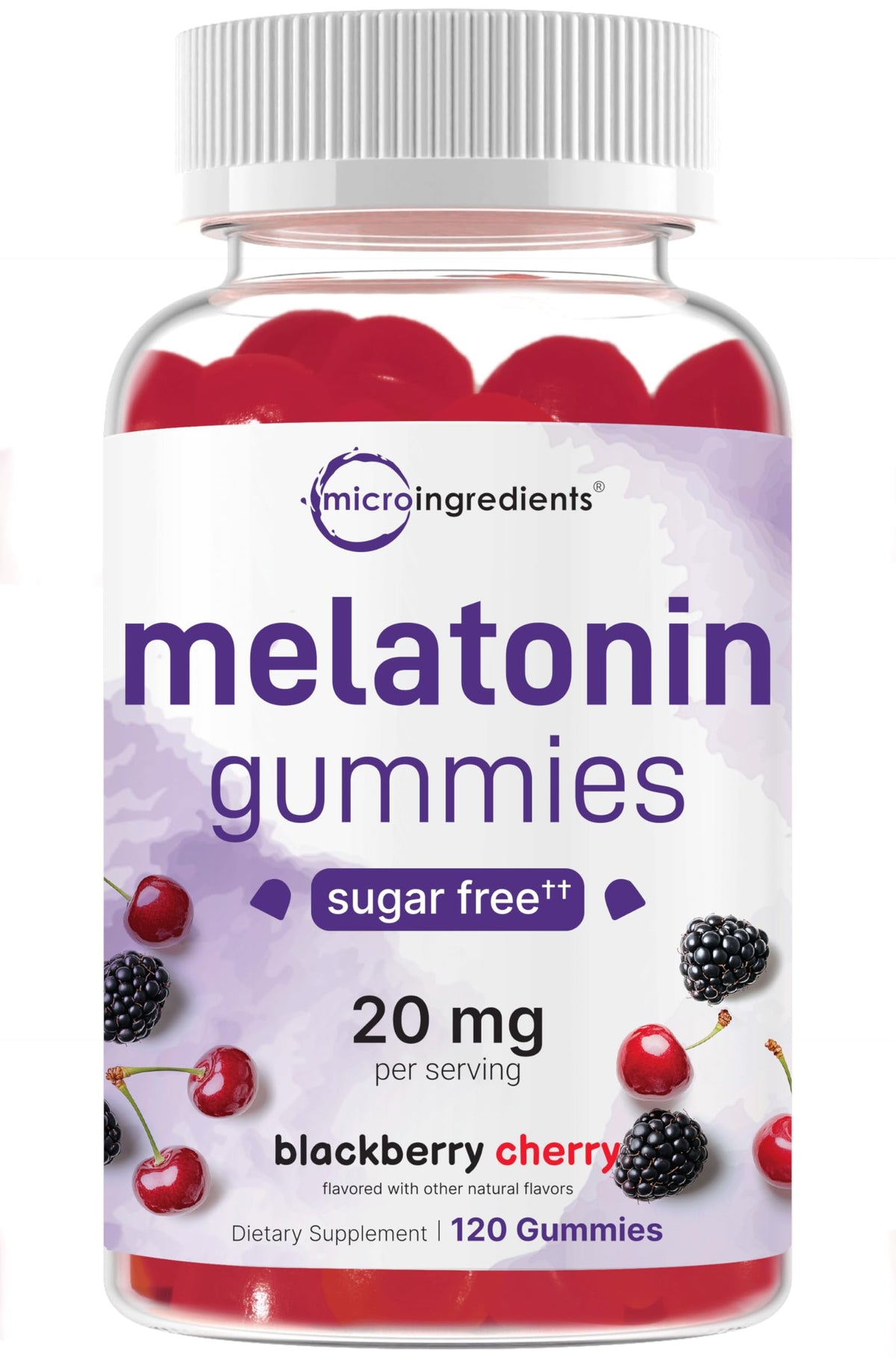 Micro Ingredients frasco frente muestra 120 gomitas, beneficio conveniencia