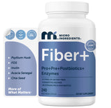 Micro Ingredients frasco frontal Fiber+ mostrando diseño y cantidad