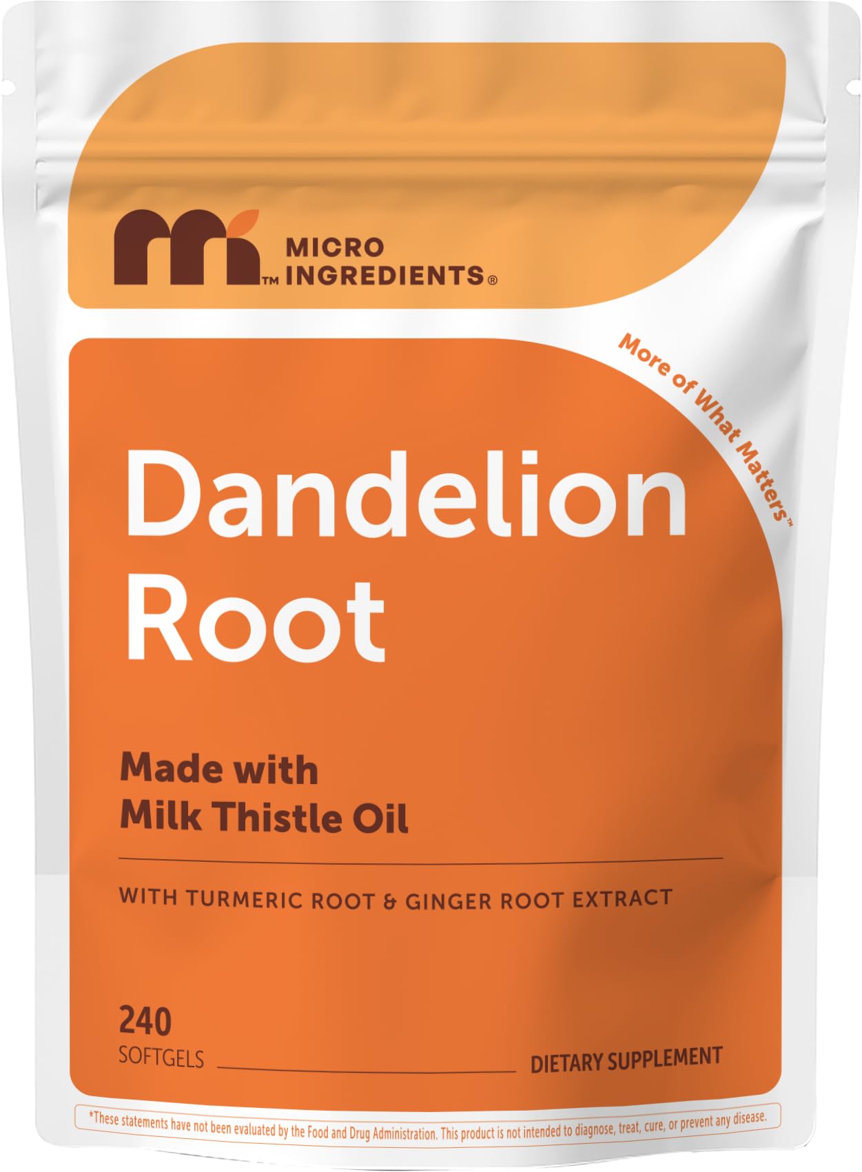 Micro Ingredients frasco frontal mostrando 240 softgels y diseño claro