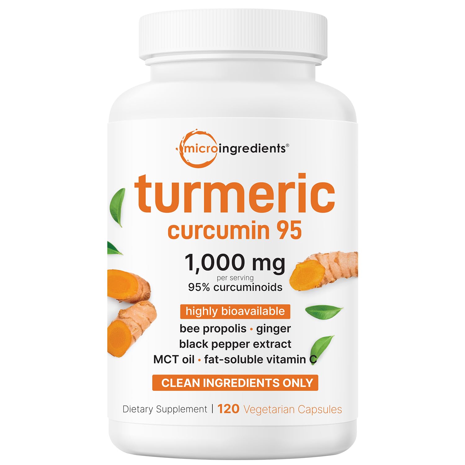 Micro Ingredients frasco frontal mostrando 120 cápsulas y etiqueta clara para confianza
