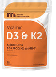 Micro Ingredients frasco frontal mostrando 90 softgels y diseño claro
