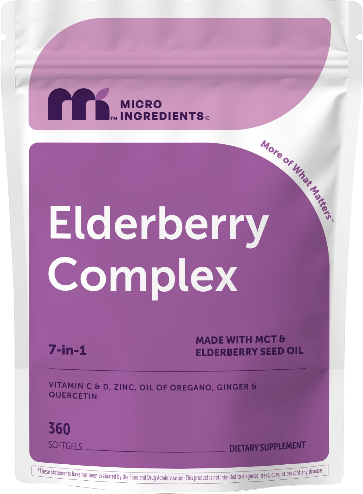 Micro Ingredients frasco frontal mostrando la etiqueta y cantidad de cápsulas