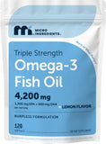 Micro Ingredients frontal del empaque mostrando 120 softgels y beneficios clave