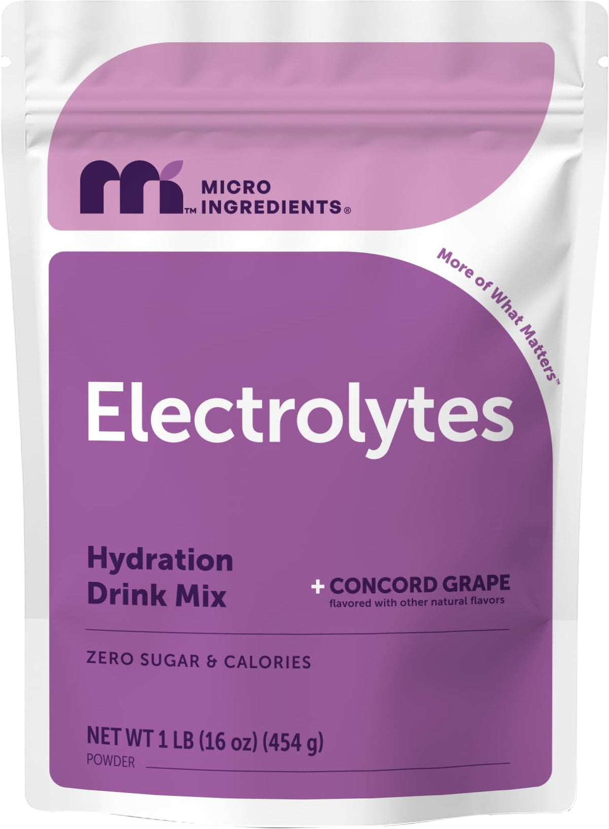 Micro Ingredients envase frontal mostrando sabor uva y beneficio de hidratación