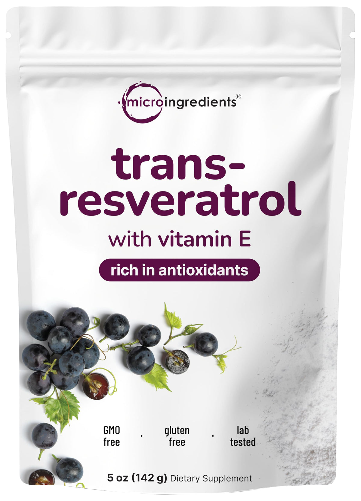 Micro Ingredients vista frontal del envase muestra pureza y conveniencia