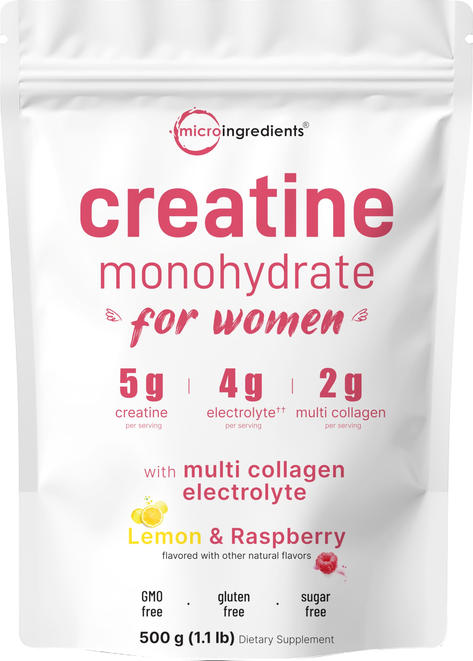 Micro Ingredients frasco frontal mostrando etiqueta y beneficios visibles