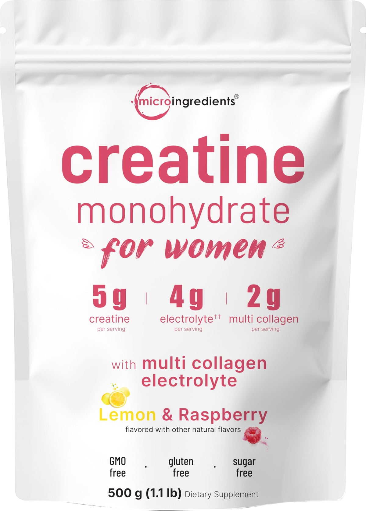 Micro Ingredients frasco frontal mostrando etiqueta y beneficios visibles