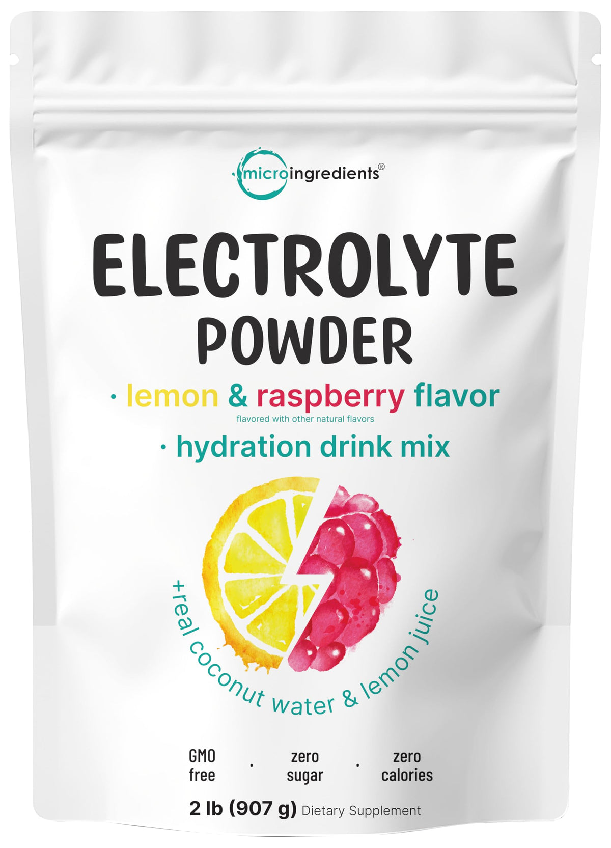 Micro Ingredients frente del producto mostrando el empaque y beneficio de 139 porciones