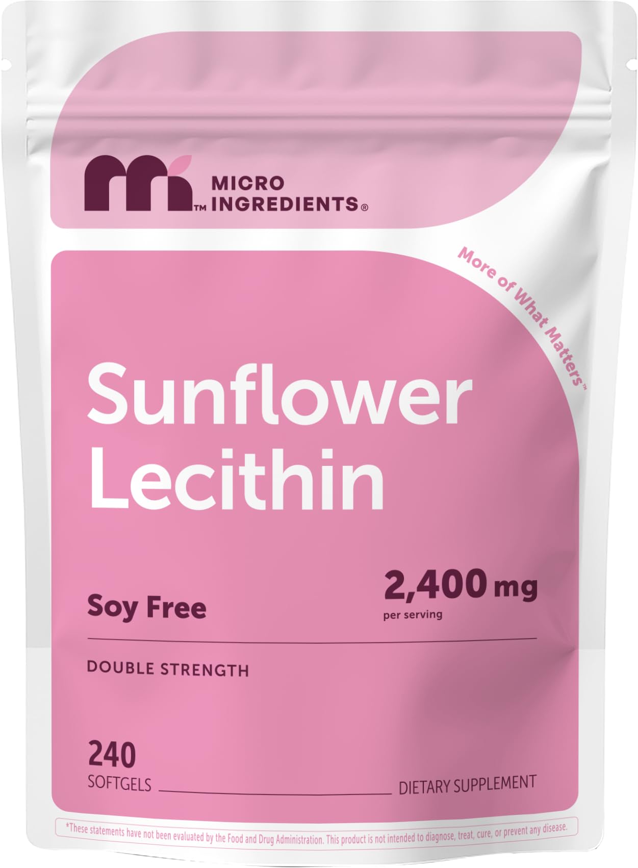Micro Ingredients frente del envase mostrando cantidad y dosificación