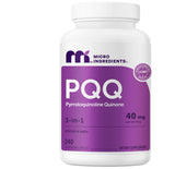 Micro Ingredients frasco frontal del PQQ mostrando etiqueta y beneficios