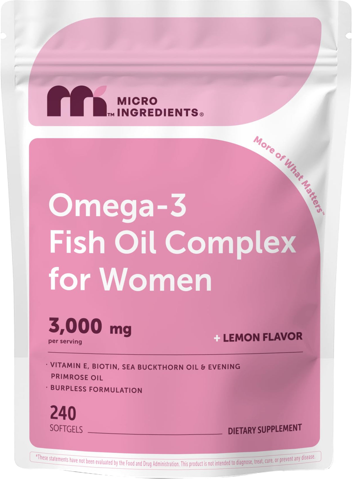 Micro Ingredients frontal del envase mostrando el diseño y beneficios clave