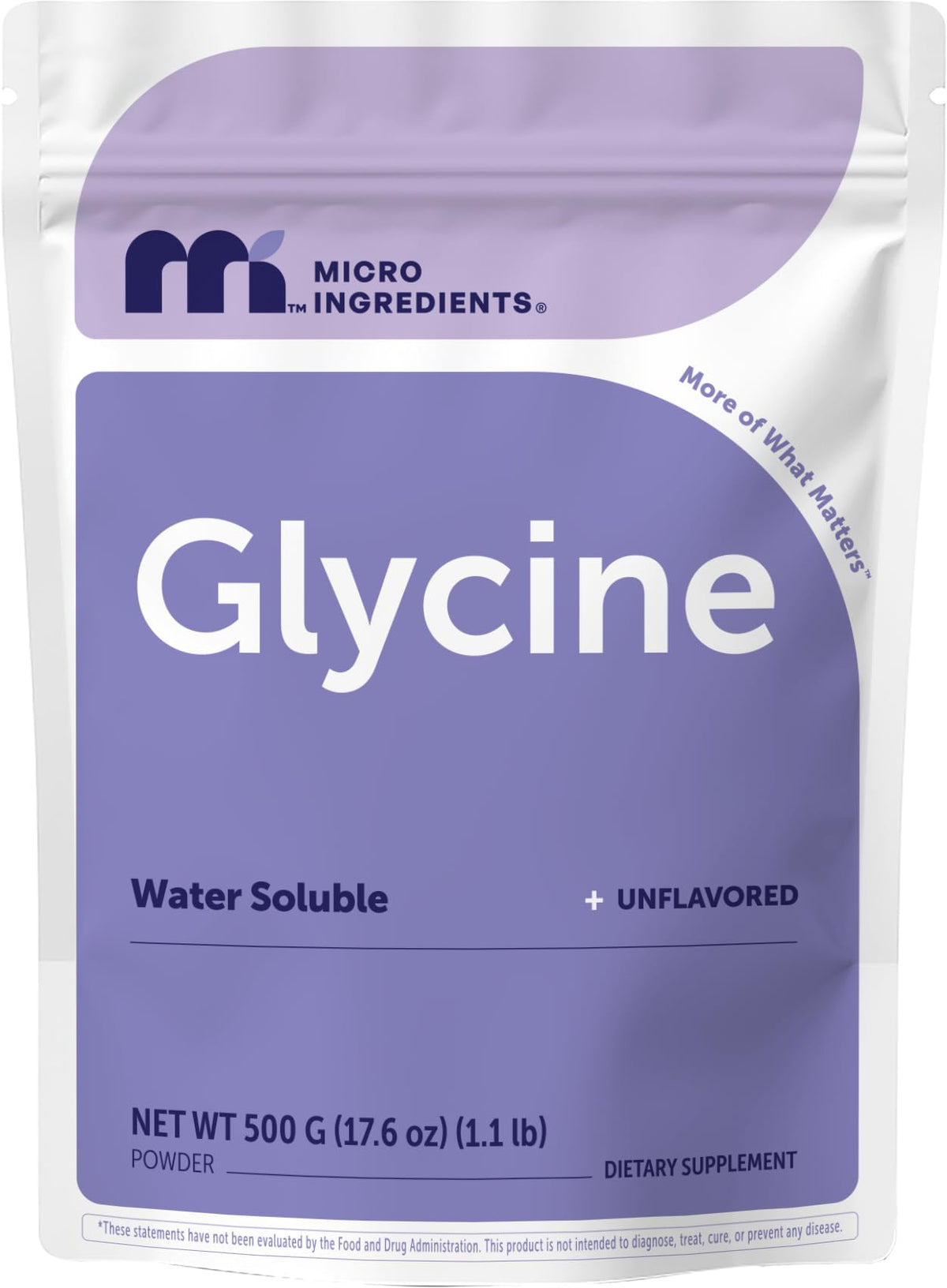 Micro Ingredients frente del paquete que muestra presentación clara y beneficio de pureza