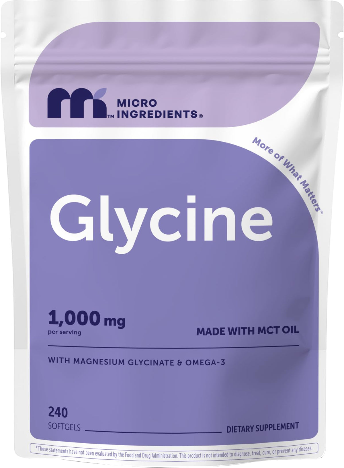 Micro Ingredients frente del empaque mostrando cantidad y formato, confianza y conveniencia