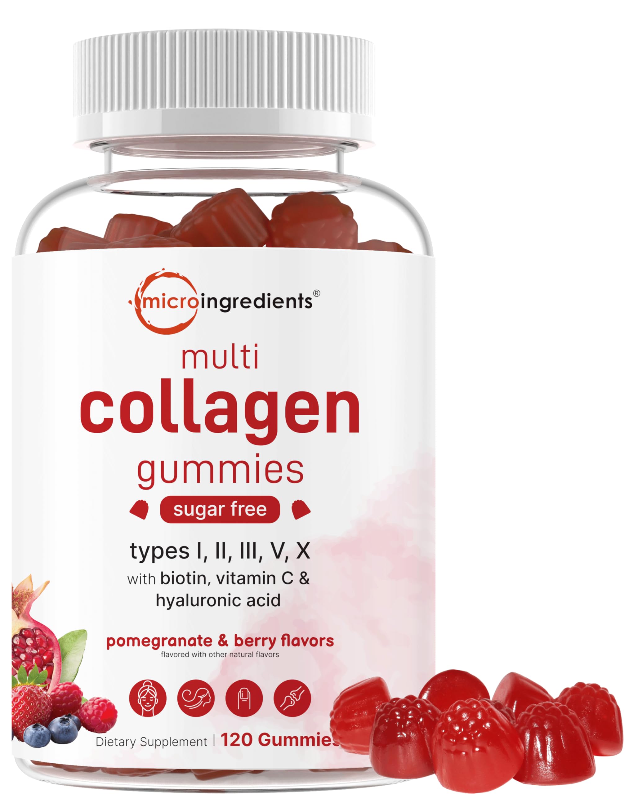 Micro Ingredients gomitas frontal muestra envase y beneficios visibles