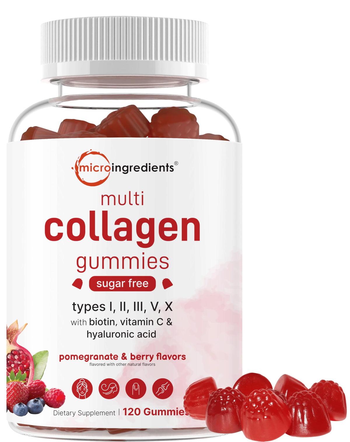 Micro Ingredients gomitas frontal muestra envase y beneficios visibles