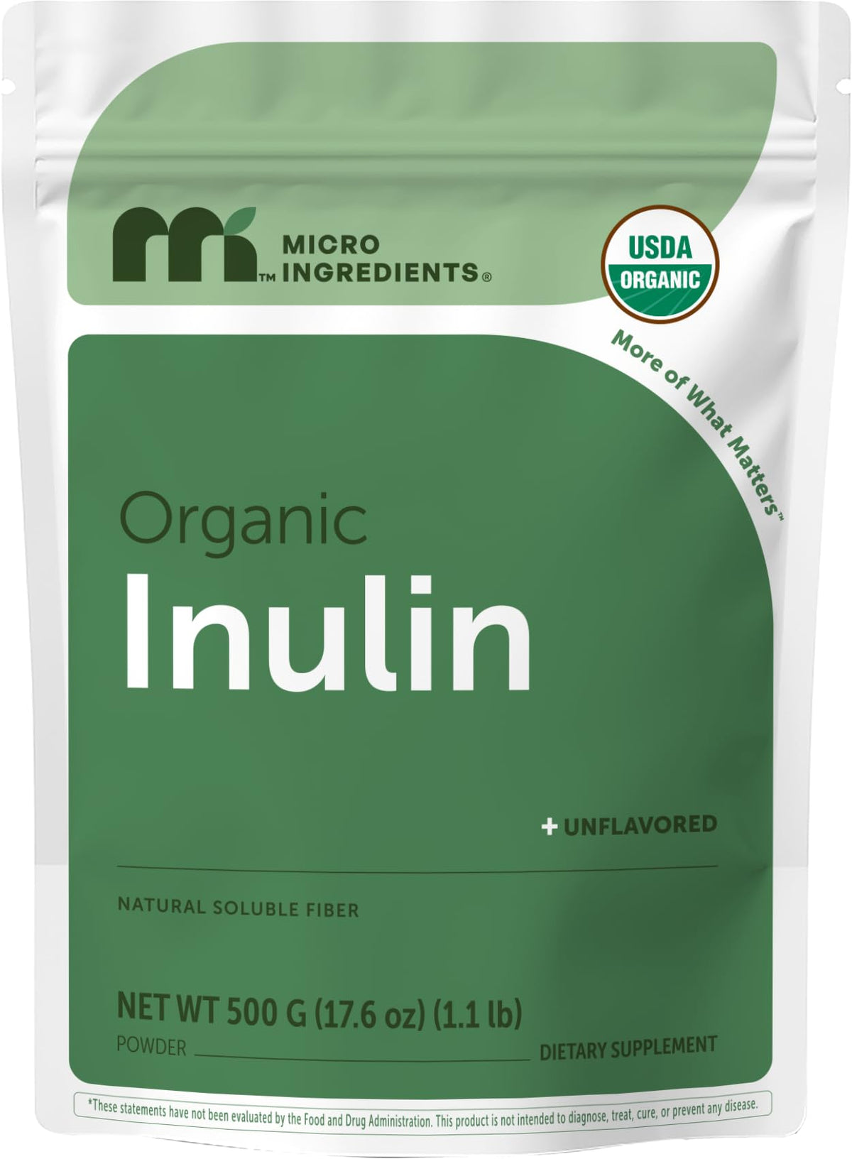 Micro Ingredients vista frontal del envase, práctico y orgánico