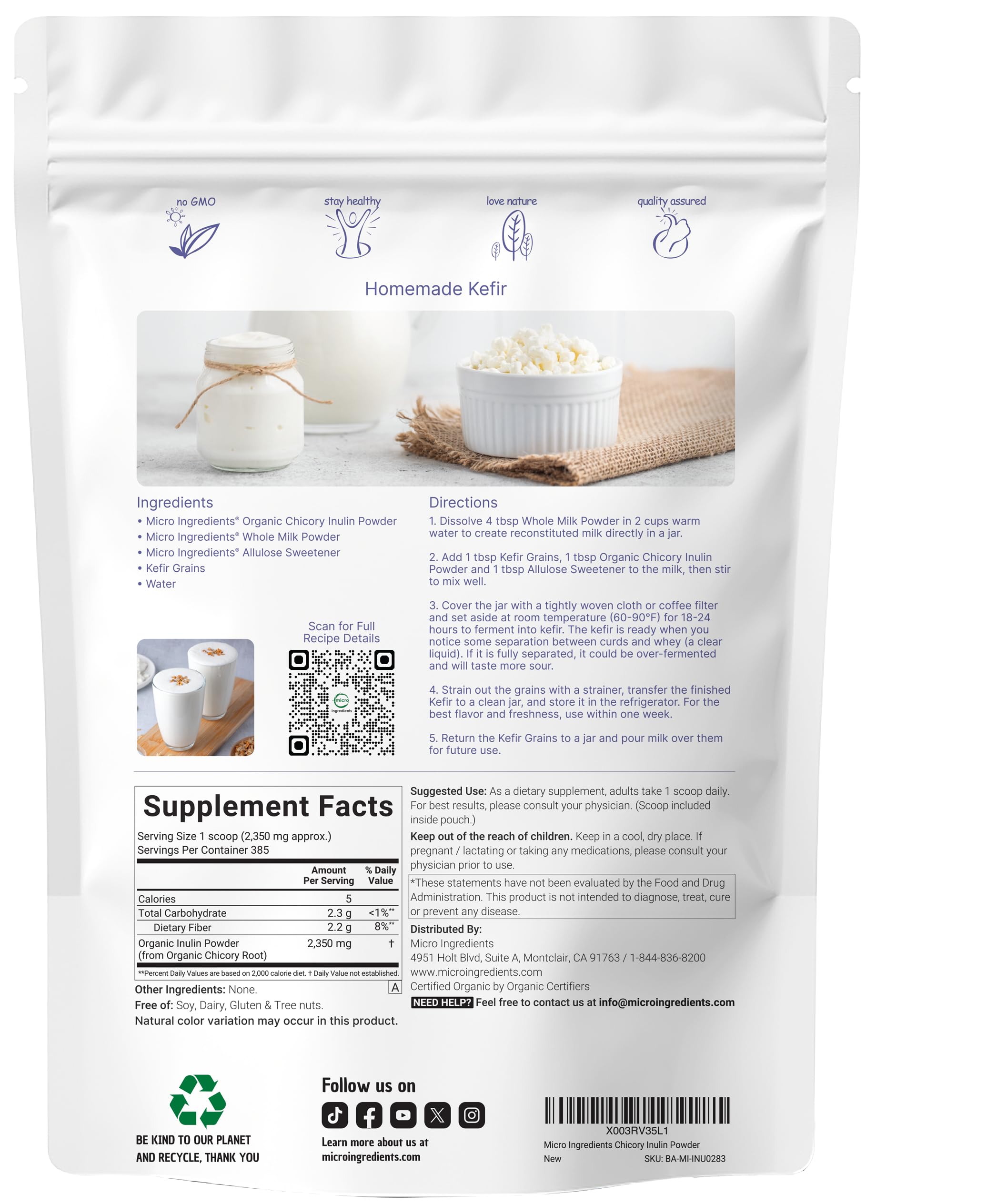Micro Ingredients primer plano de la textura en polvo, beneficio: disolución fina y sin grumos