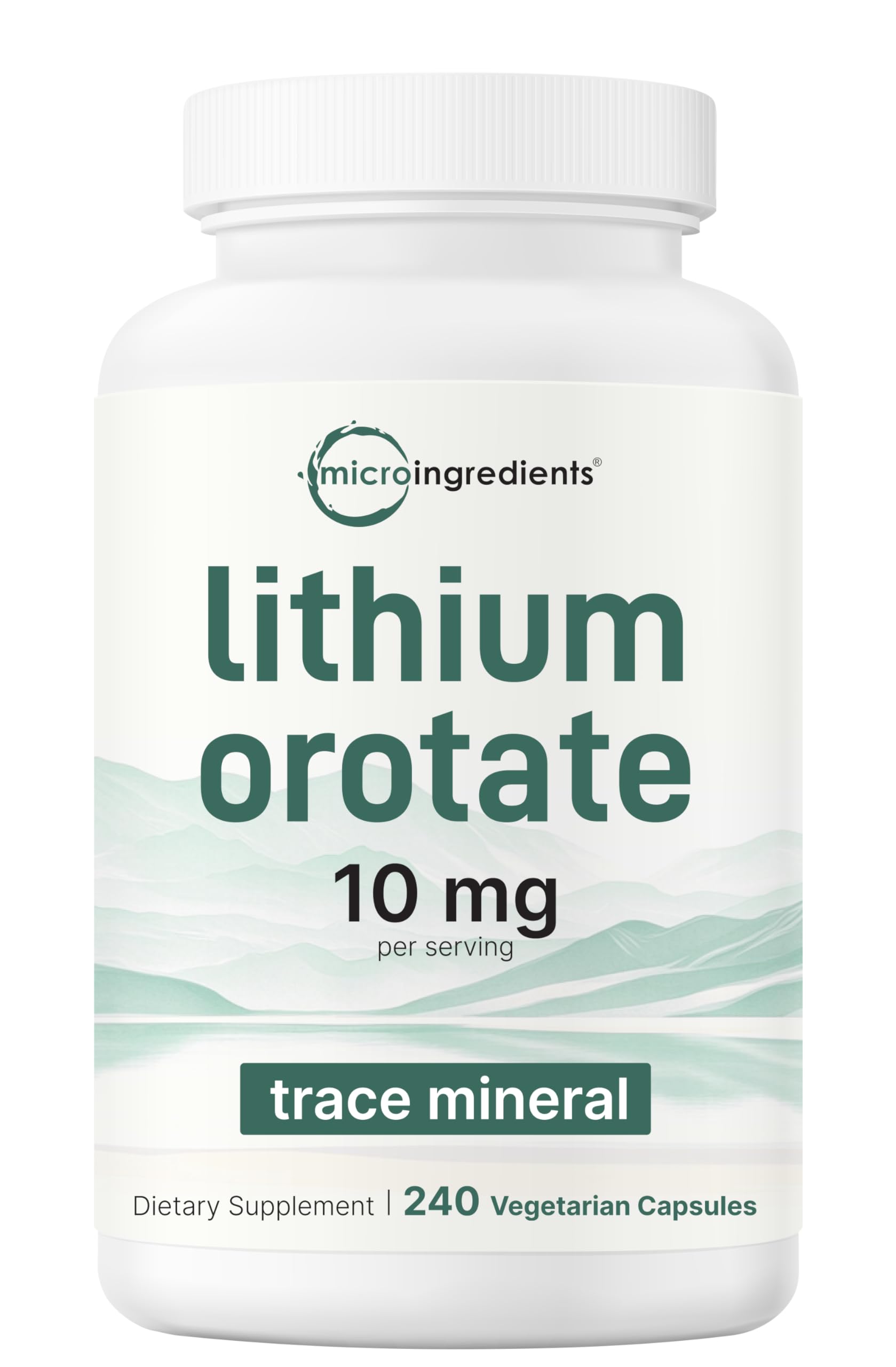 Micro Ingredients botella frontal mostrando 240 cápsulas y beneficio de pureza
