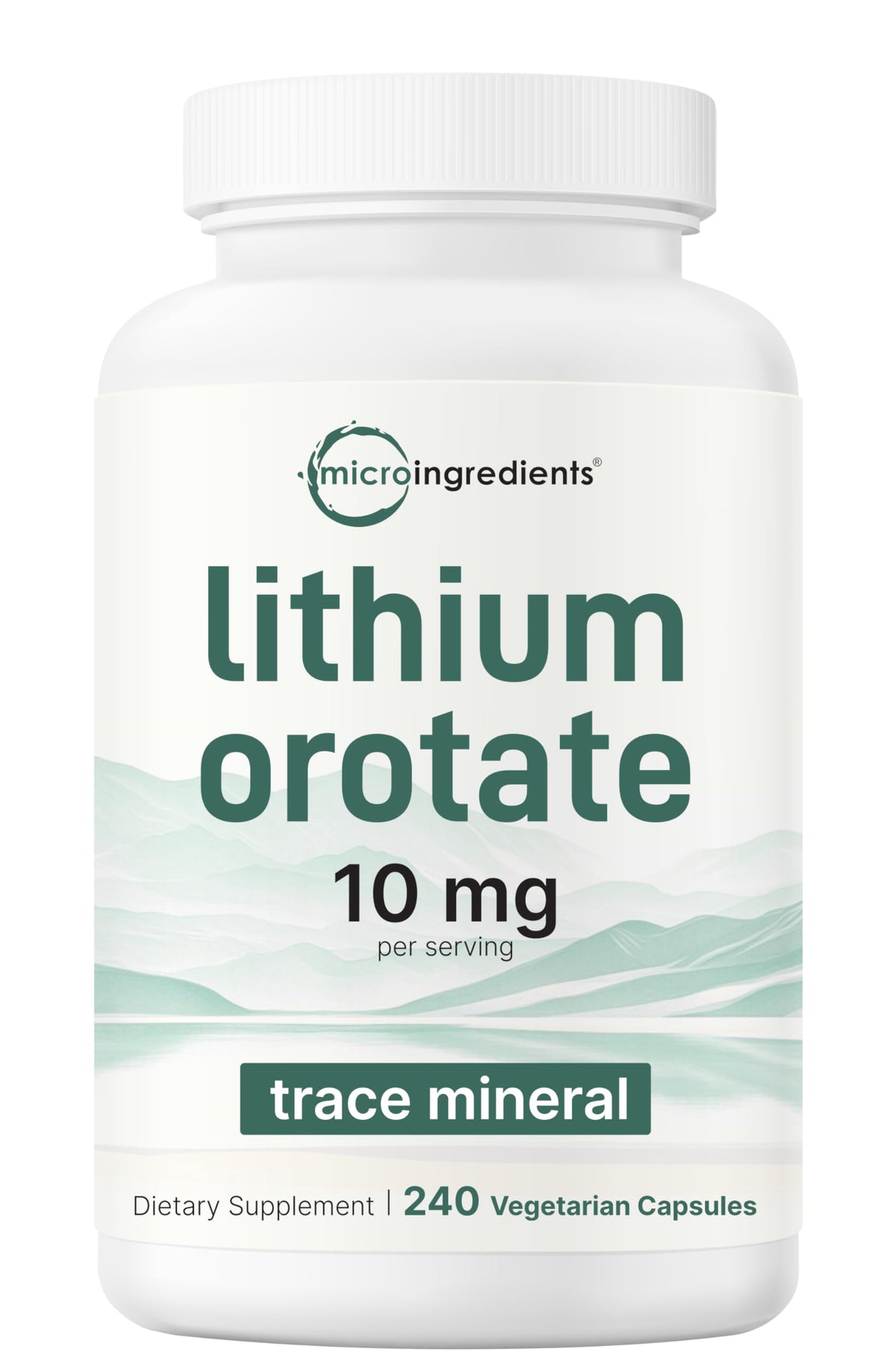 Micro Ingredients botella frontal mostrando 240 cápsulas y beneficio de pureza