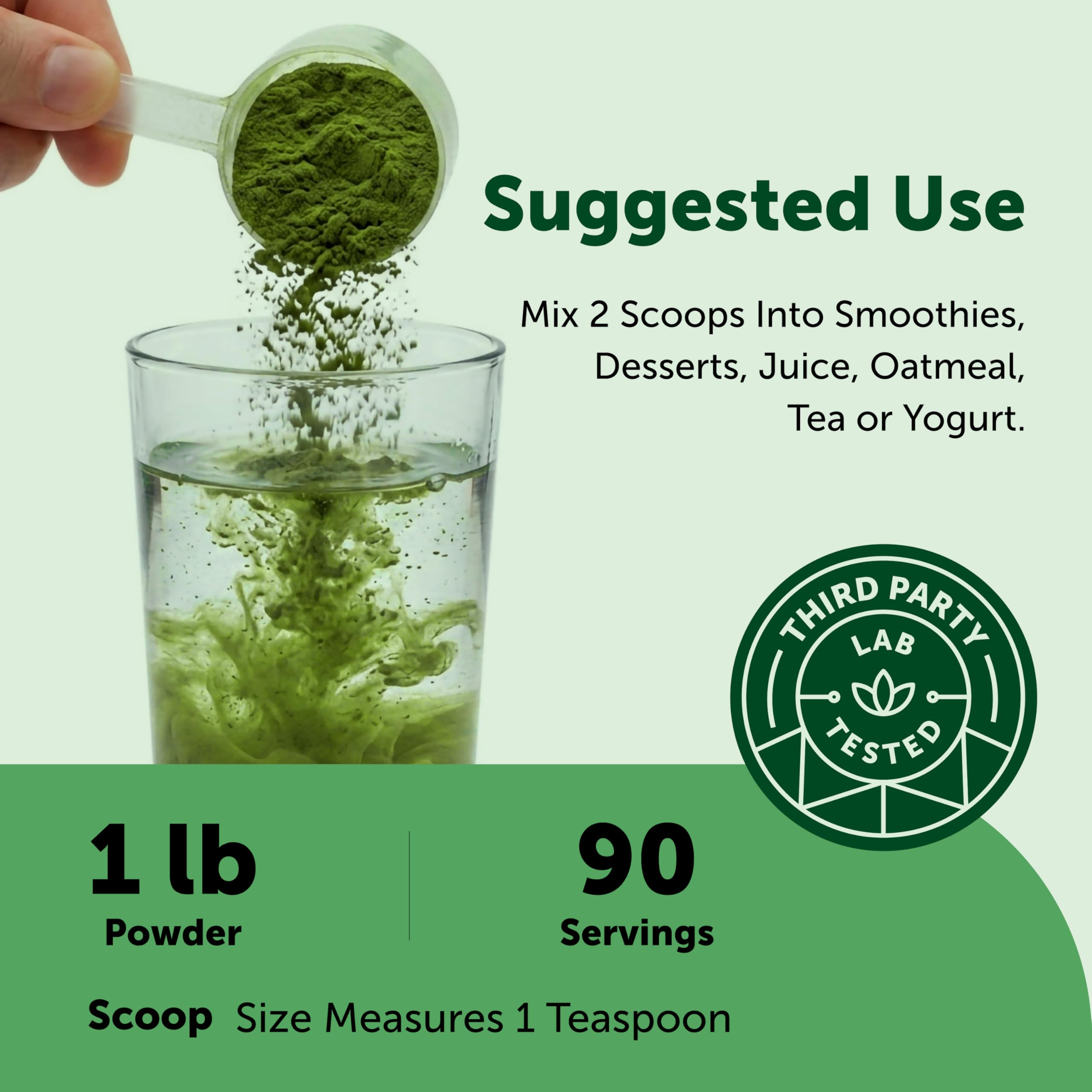 Micro Ingredients batido verde mezclado, añade verdor y cremosidad