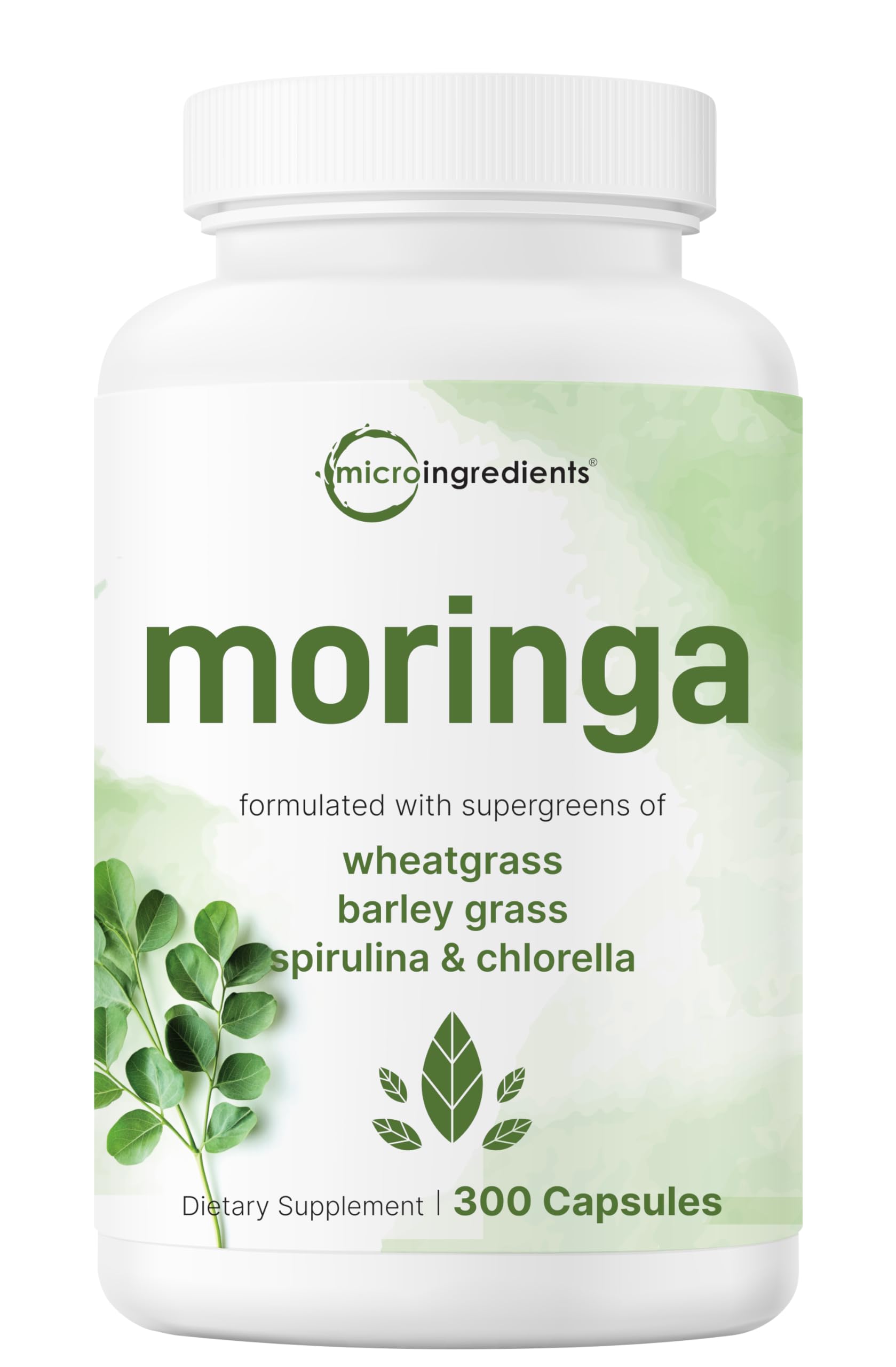 Micro Ingredients frasco frontal mostrando 300 cápsulas y etiqueta clara