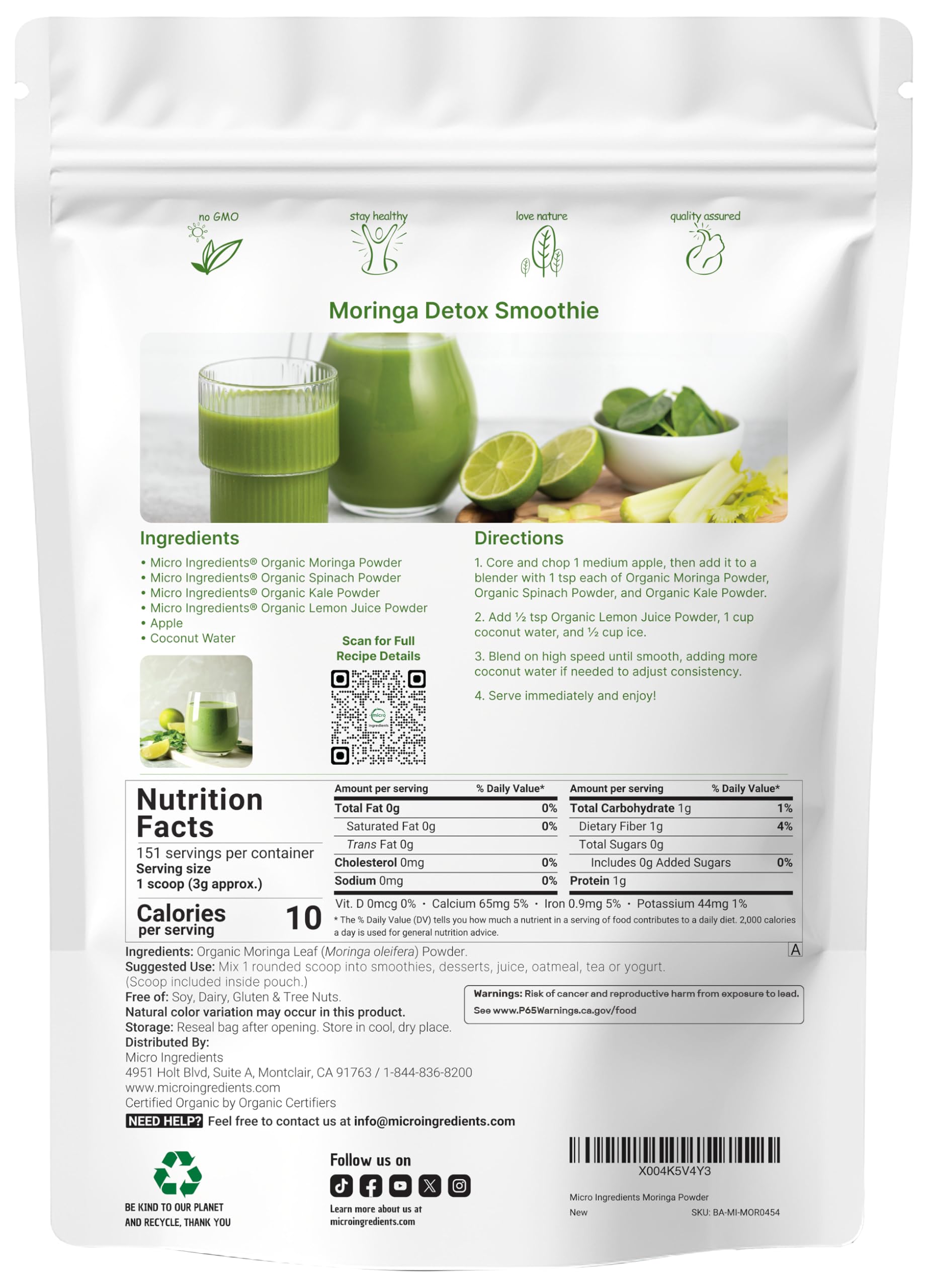 Micro Ingredients textura de polvo fino para mezcla rápida