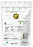 Micro Ingredients detalle de textura del polvo de moringa, fácil de mezclar