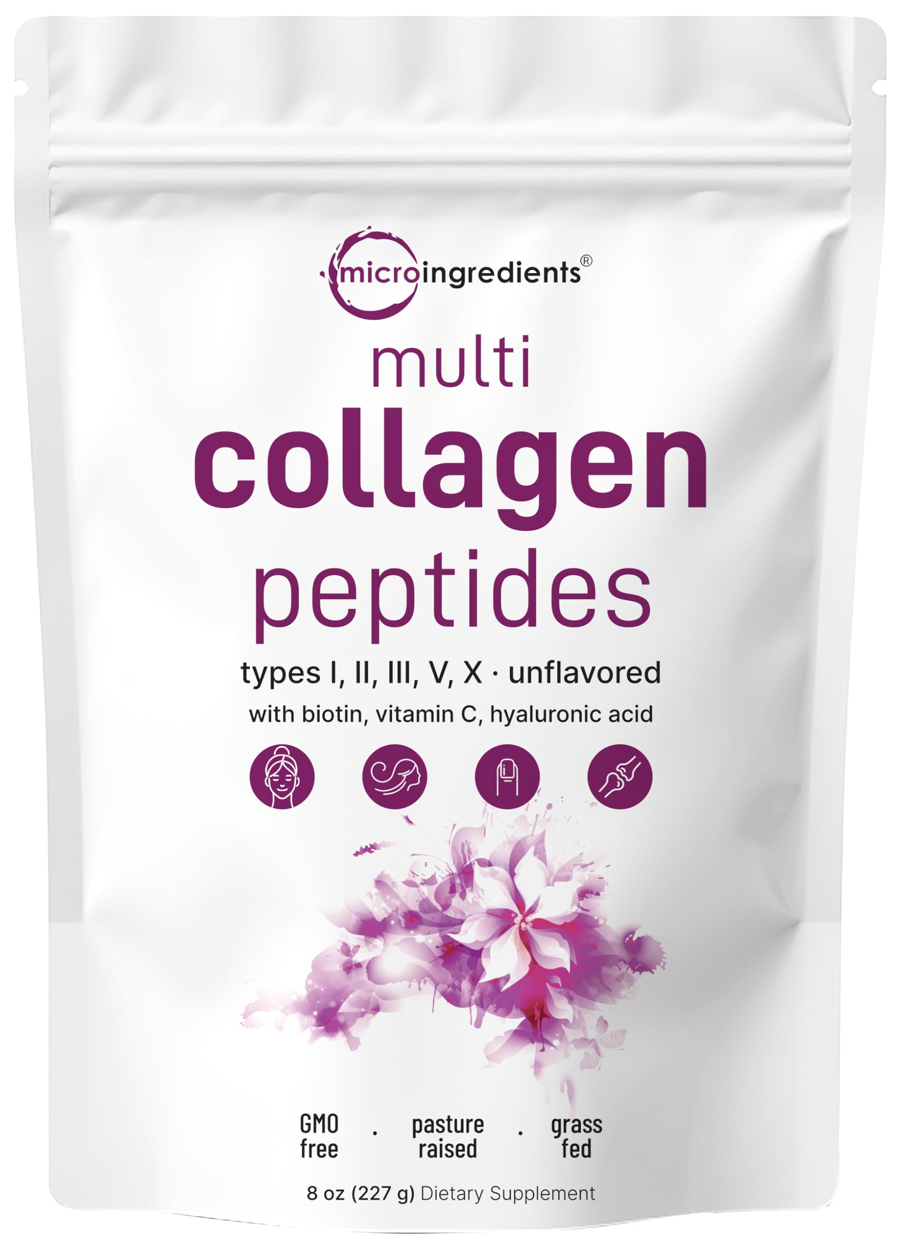 Micro Ingredients frente del empaque mostrando la etiqueta y cantidad 8oz, presentación clara