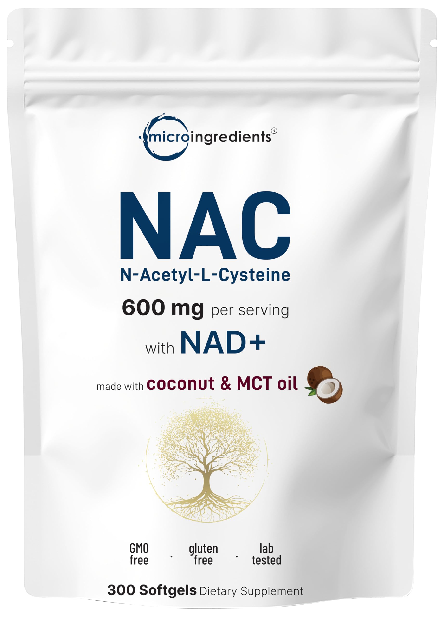 Micro Ingredients frasco frontal mostrando 300 softgels y marca clara