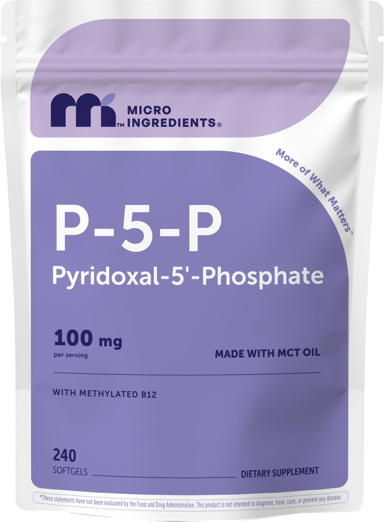 Micro Ingredients frasco frontal mostrando 240 cápsulas, conveniencia mensual