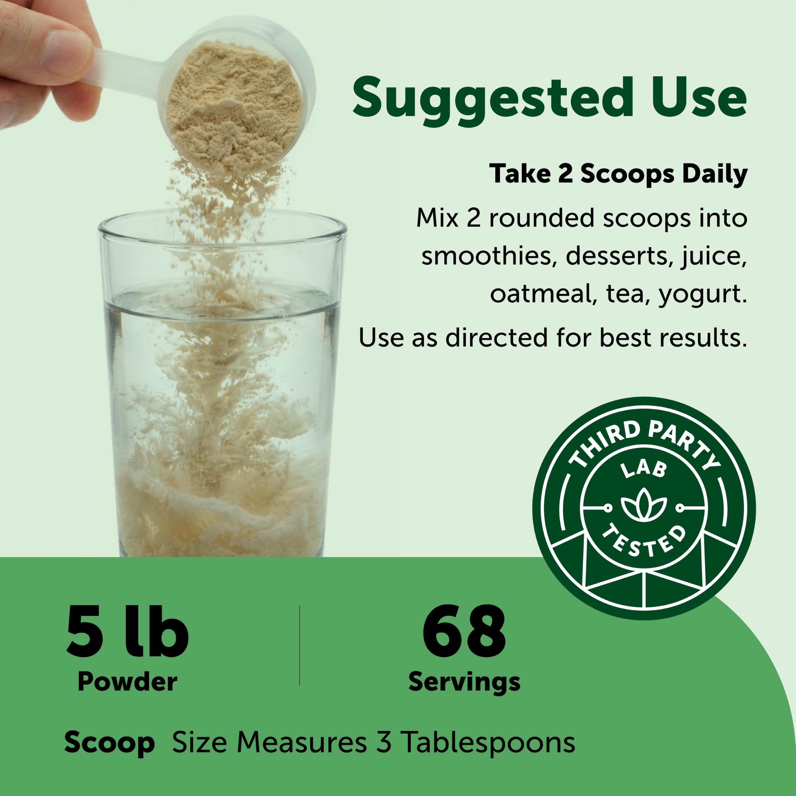 Micro Ingredients batido verde en vaso, proteína vegetal lista para beber