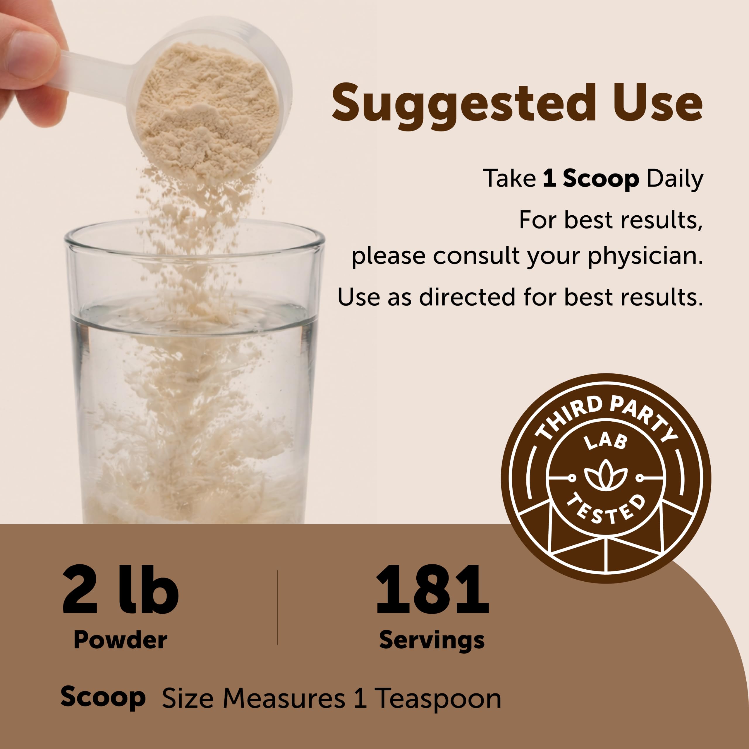 Micro Ingredients cucharas medidoras con psyllium mostrando porciones prácticas