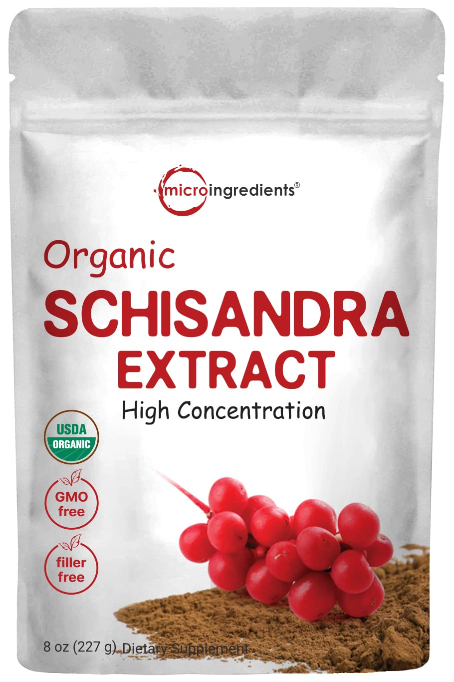 Micro Ingredients frasco frente del envase muestra orgánico y sin aditivos