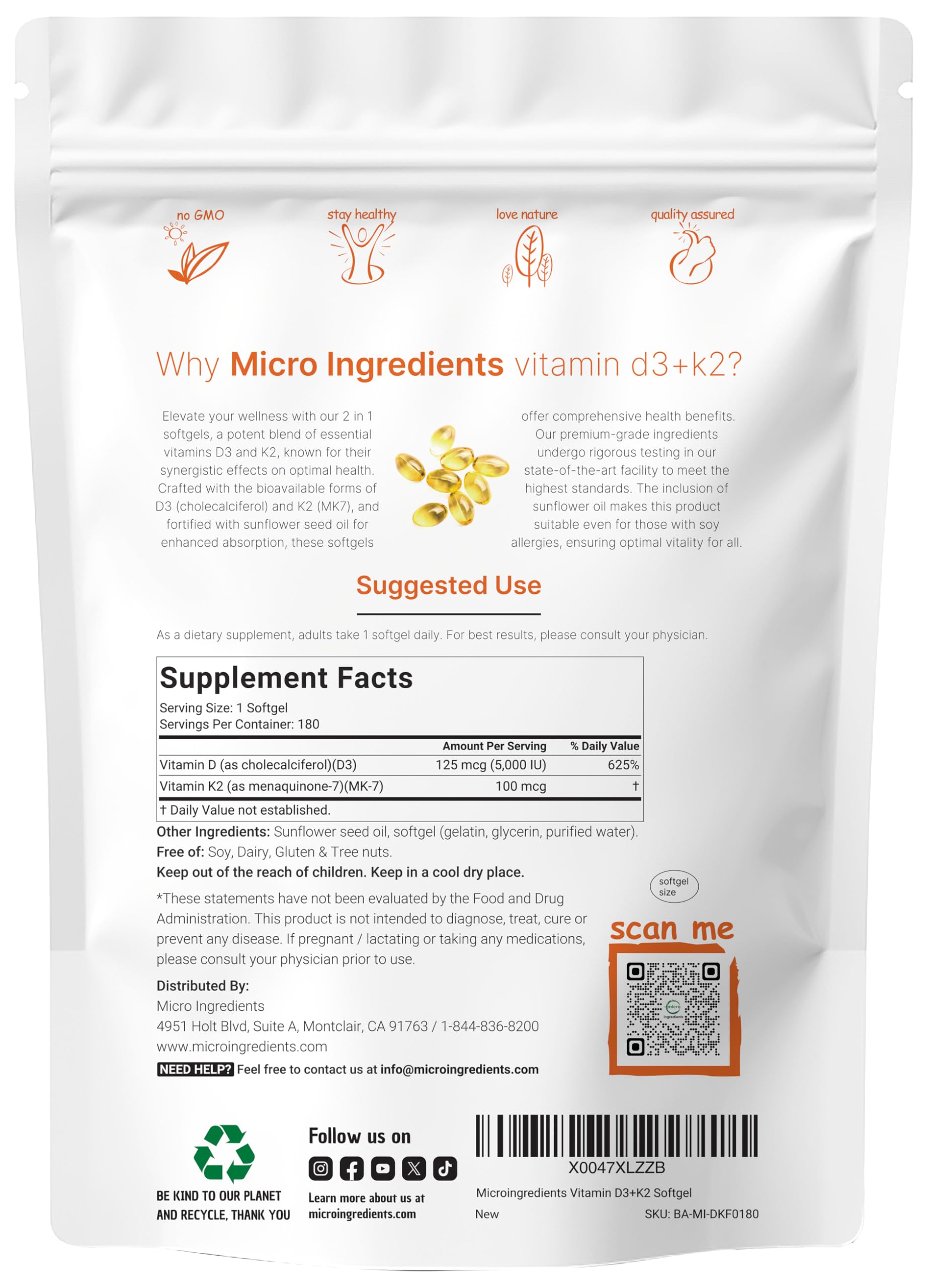 Micro Ingredients detalle de softgel resaltando textura y facilidad de tragar