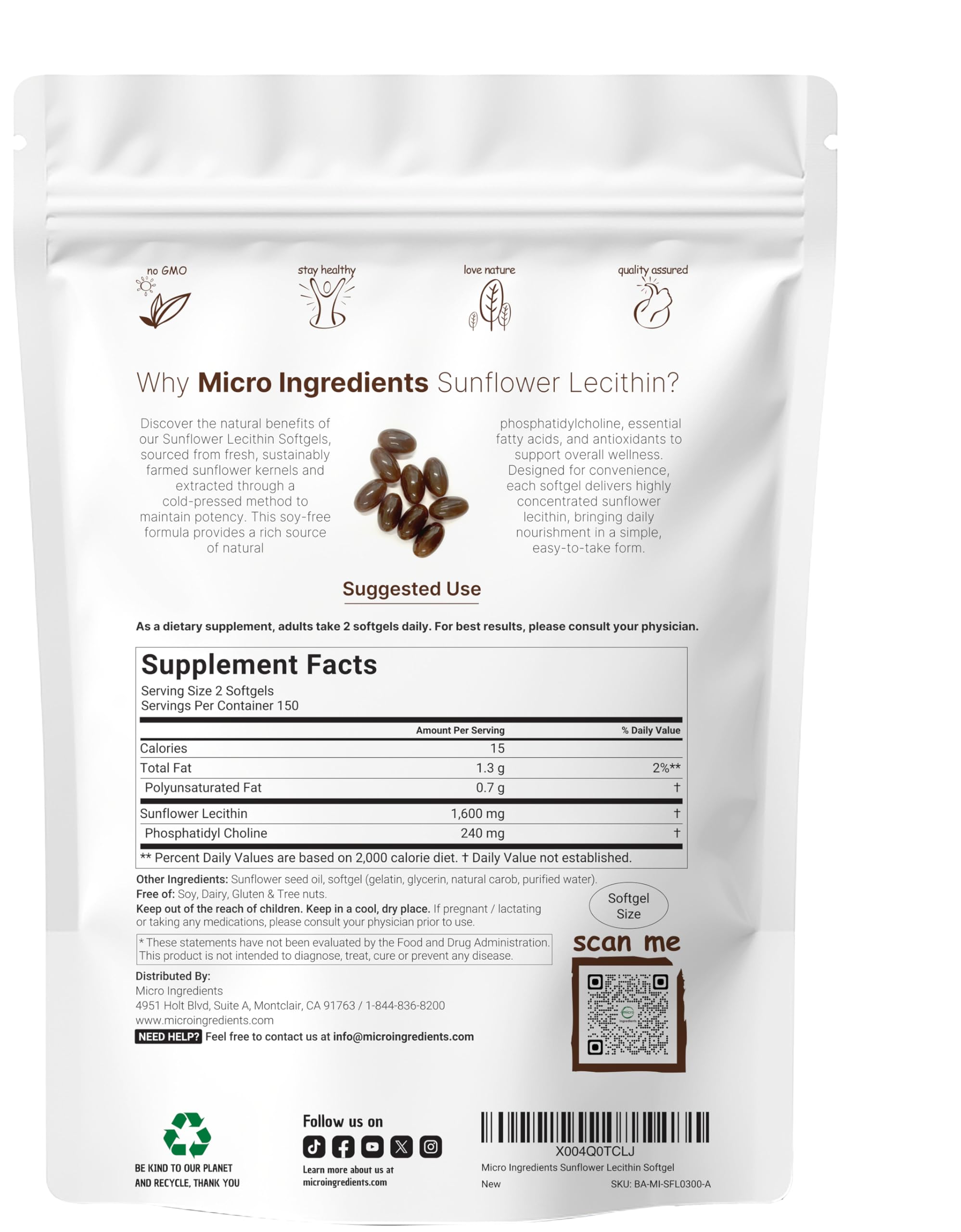 Micro Ingredients close-up de softgel para apreciar textura y calidad