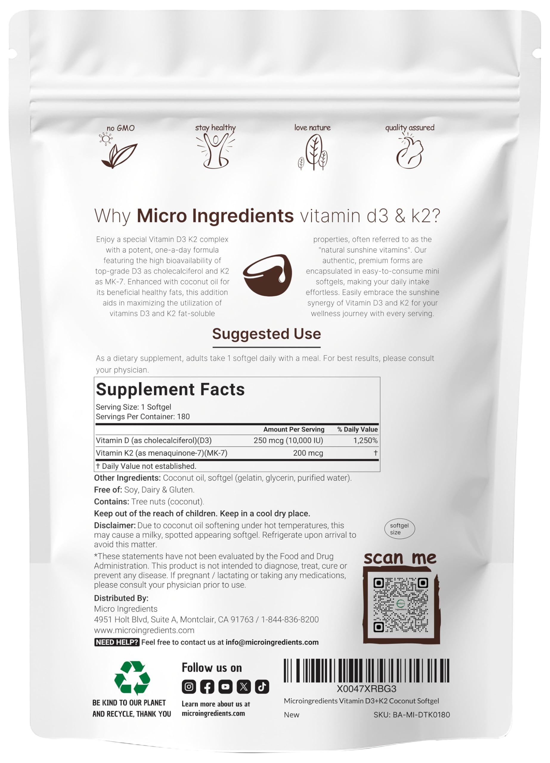 Micro Ingredients softgel detalle de textura con aceite de coco beneficioso