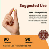Micro Ingredients softgel en mano para ver el tamaño y conveniencia