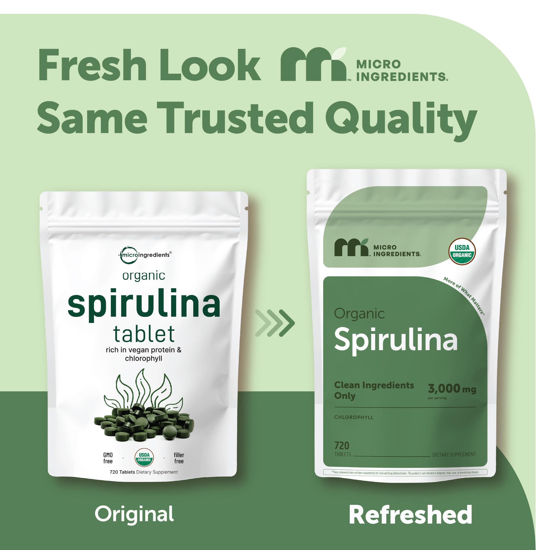 Micro Ingredients spirulina tabletas en mano para fácil dosificación