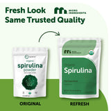 Micro Ingredients spirulina textura en polvo en primer plano destacando pureza y color vibrante