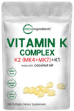 Micro Ingredients frasco frontal del Super Vitamin K Complex mostrando etiqueta clara y beneficios