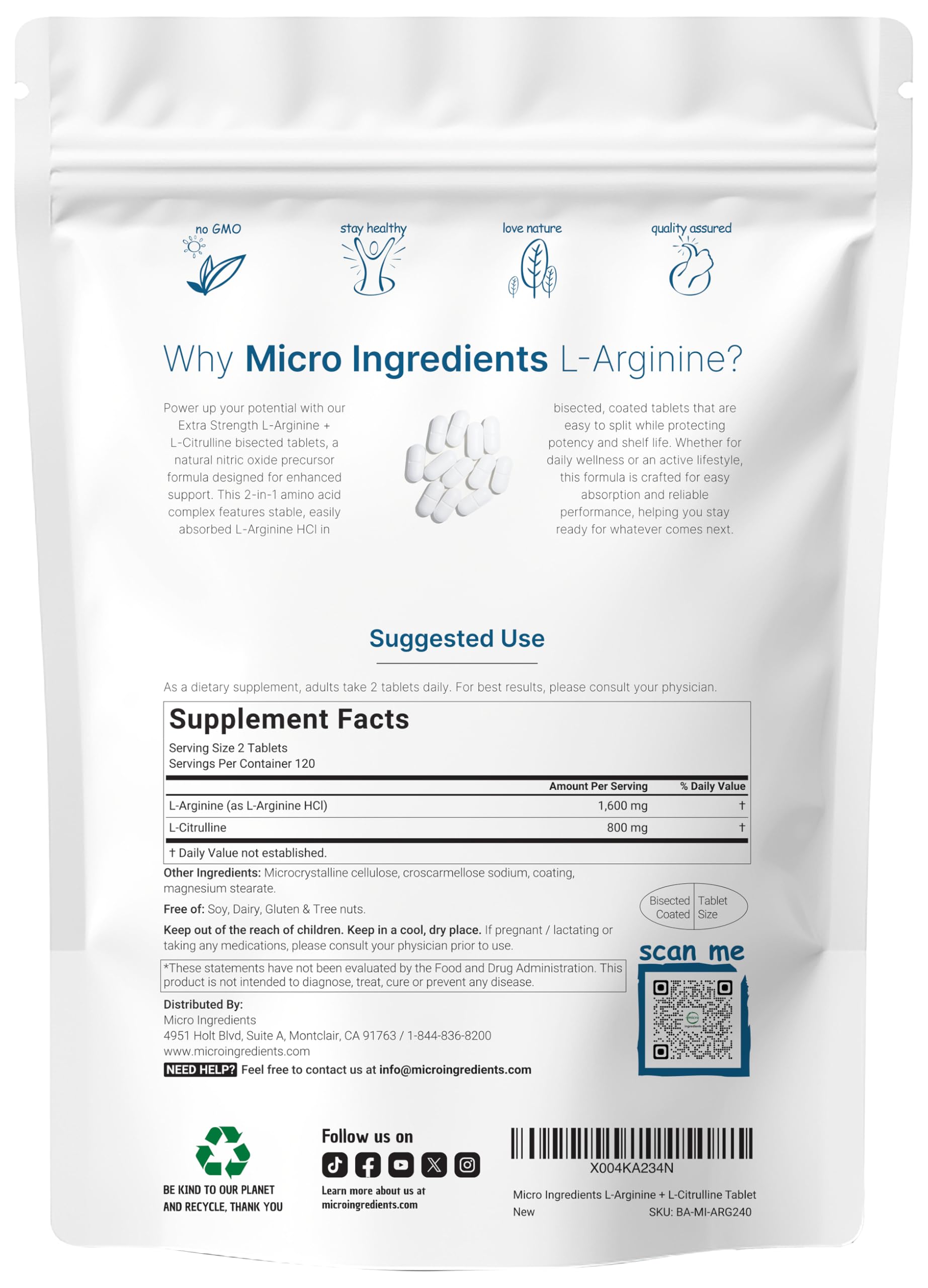 Micro Ingredients tabletas bisectadas en primer plano para ajuste de dosis fácil