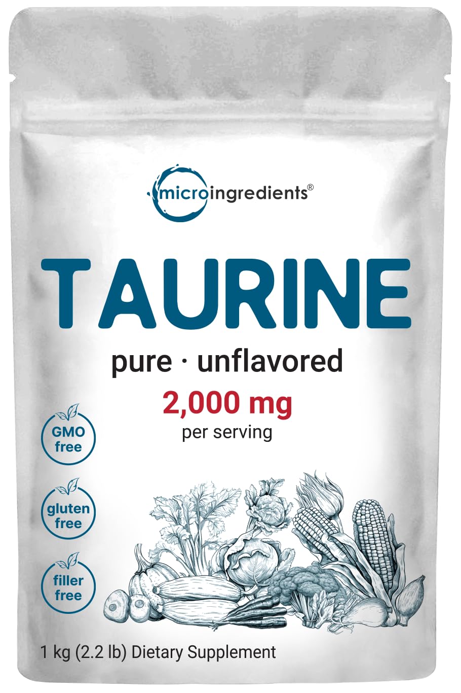 Micro Ingredients envase frontal y etiqueta clara, fácil identificación y confianza