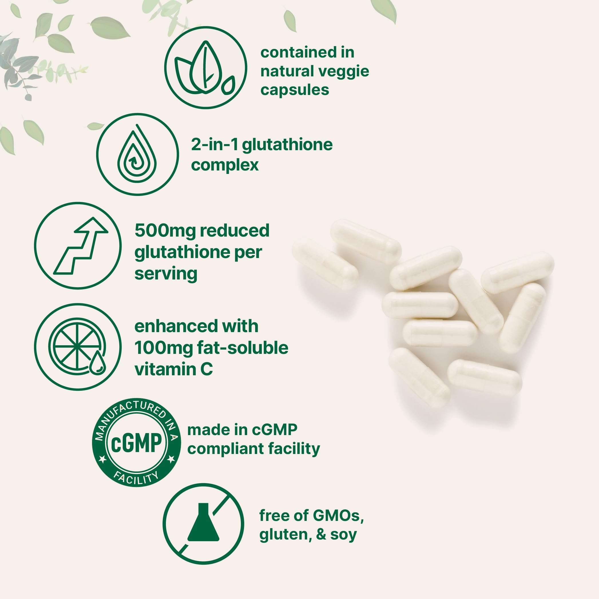 Micro Ingredients primer plano de textura de cápsula vegetal sin rellenos