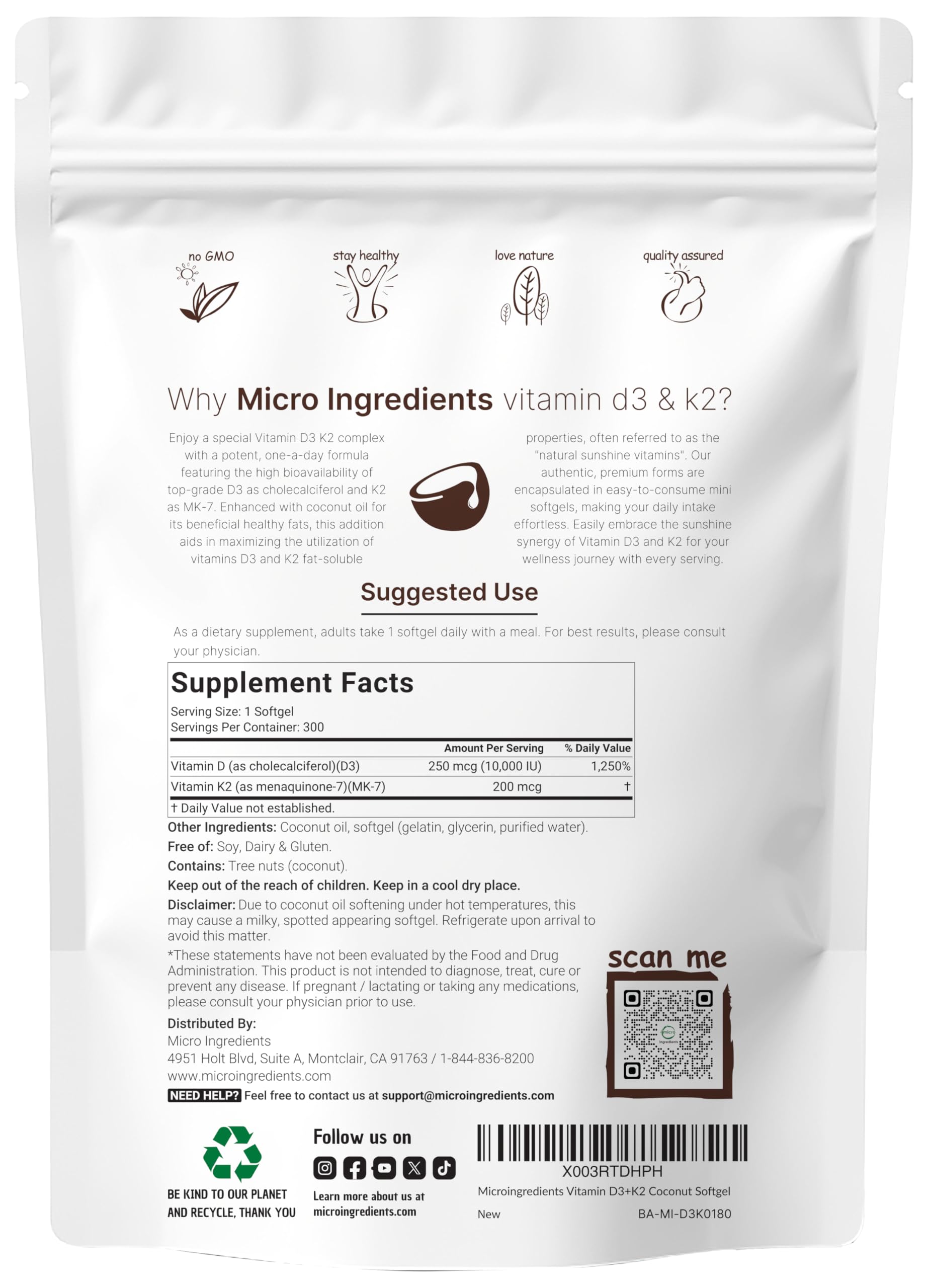 Micro Ingredients primer plano de la textura de la cápsula suave con aceite de coco, mejora absorción visual