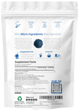 Micro Ingredients textura en polvo azul cerca, grano fino para mezclas homogéneas